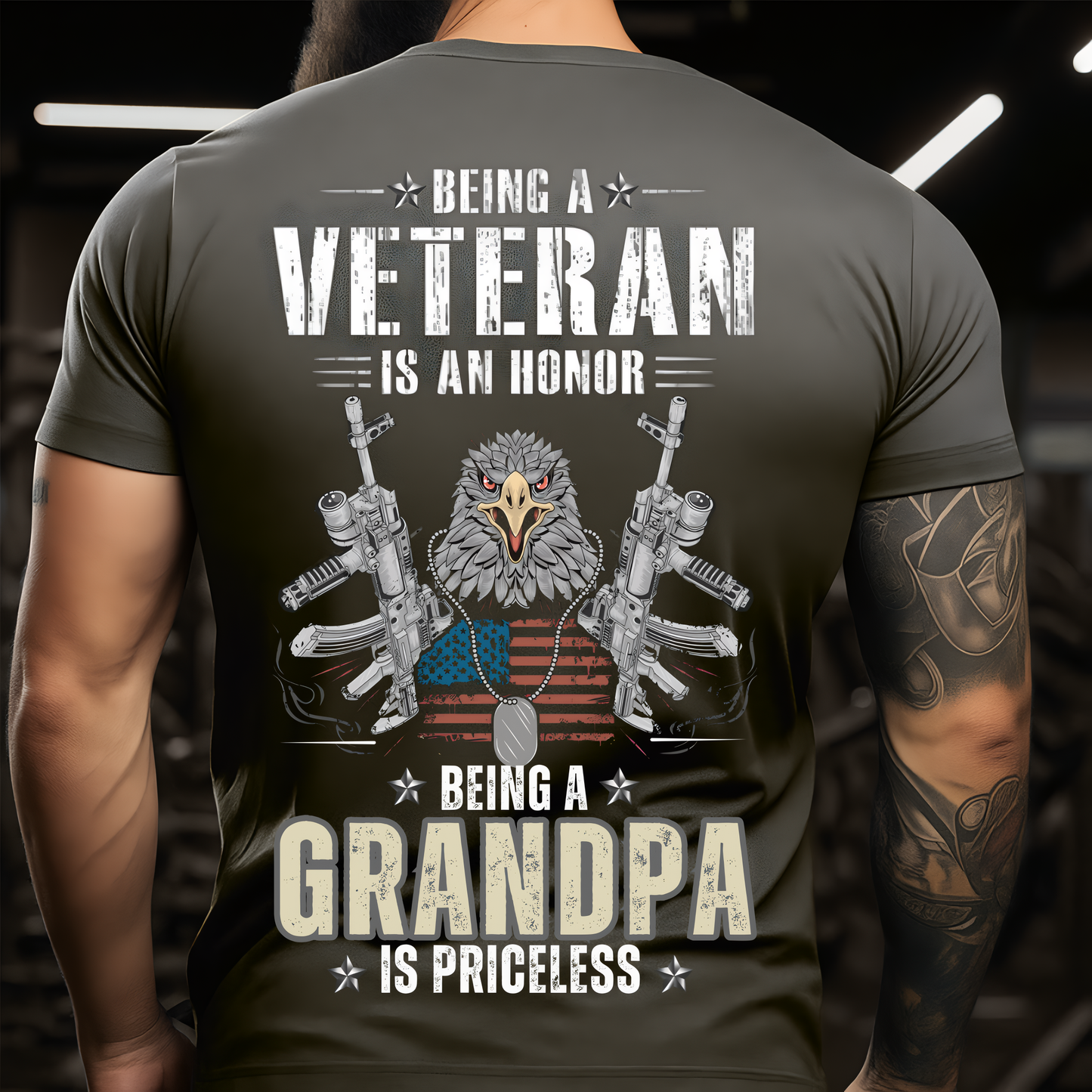 Grandpa Veteran Shirt - Being a Veteran Is an Honor T-Shirt - Military Family Tee