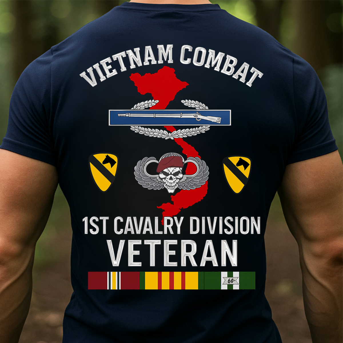 Vietnam Combat 1st Cavalry Division Veteran T-Shirt – U.S. Army Vietnam War Veteran Gift