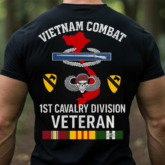 Vietnam Combat 1st Cavalry Division Veteran T-Shirt – U.S. Army Vietnam War Veteran Gift