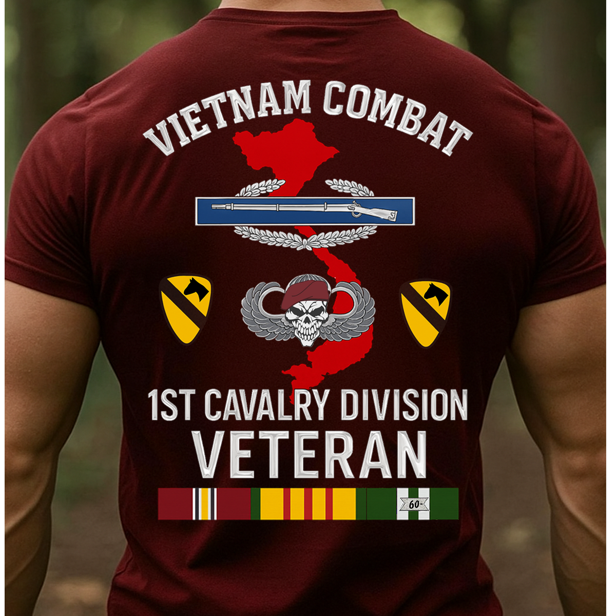 Vietnam Combat 1st Cavalry Division Veteran T-Shirt – U.S. Army Vietnam War Veteran Gift