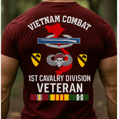 Vietnam Combat 1st Cavalry Division Veteran T-Shirt – U.S. Army Vietnam War Veteran Gift