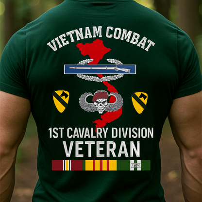 Vietnam Combat 1st Cavalry Division Veteran T-Shirt – U.S. Army Vietnam War Veteran Gift