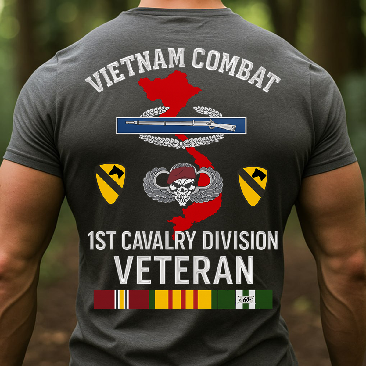 Vietnam Combat 1st Cavalry Division Veteran T-Shirt – U.S. Army Vietnam War Veteran Gift