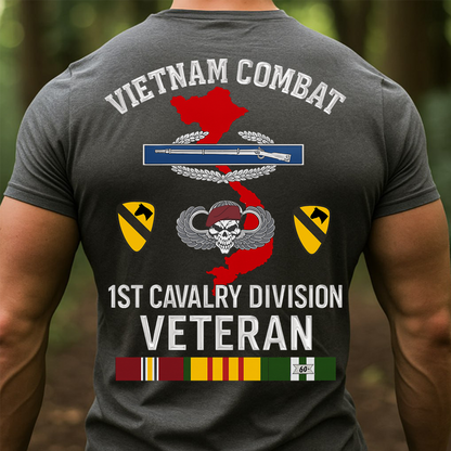 Vietnam Combat 1st Cavalry Division Veteran T-Shirt – U.S. Army Vietnam War Veteran Gift