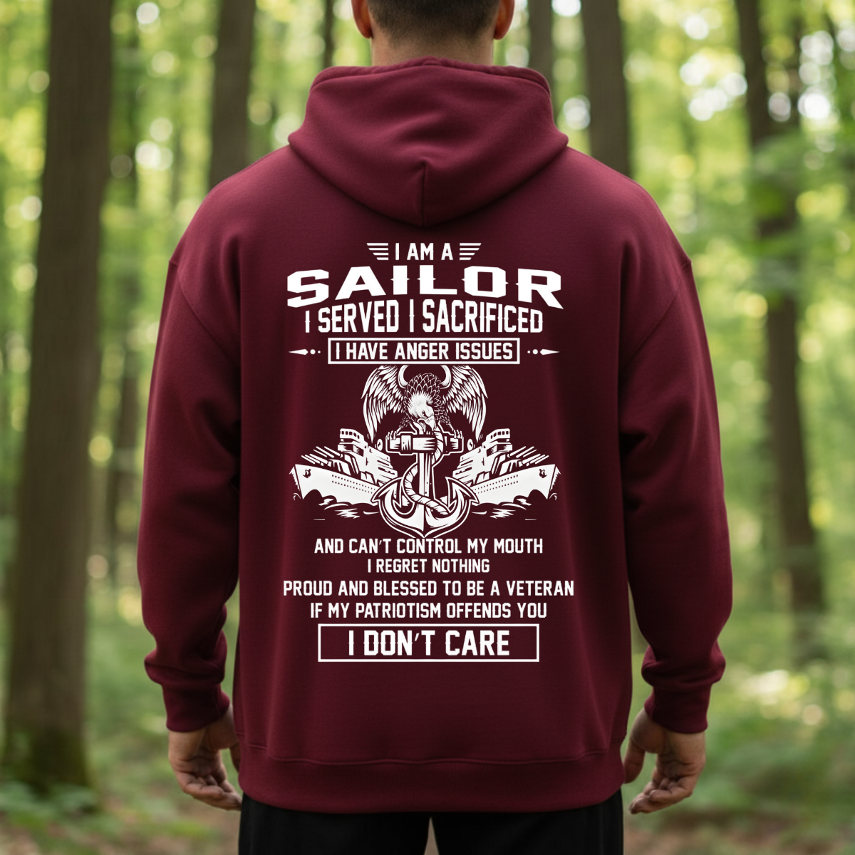 US Sailor Veteran T-Shirt, Sweatshirt, Hoodie – Serve and Sacrifice Attitude Design – American Navy Pride Apparel Gift
