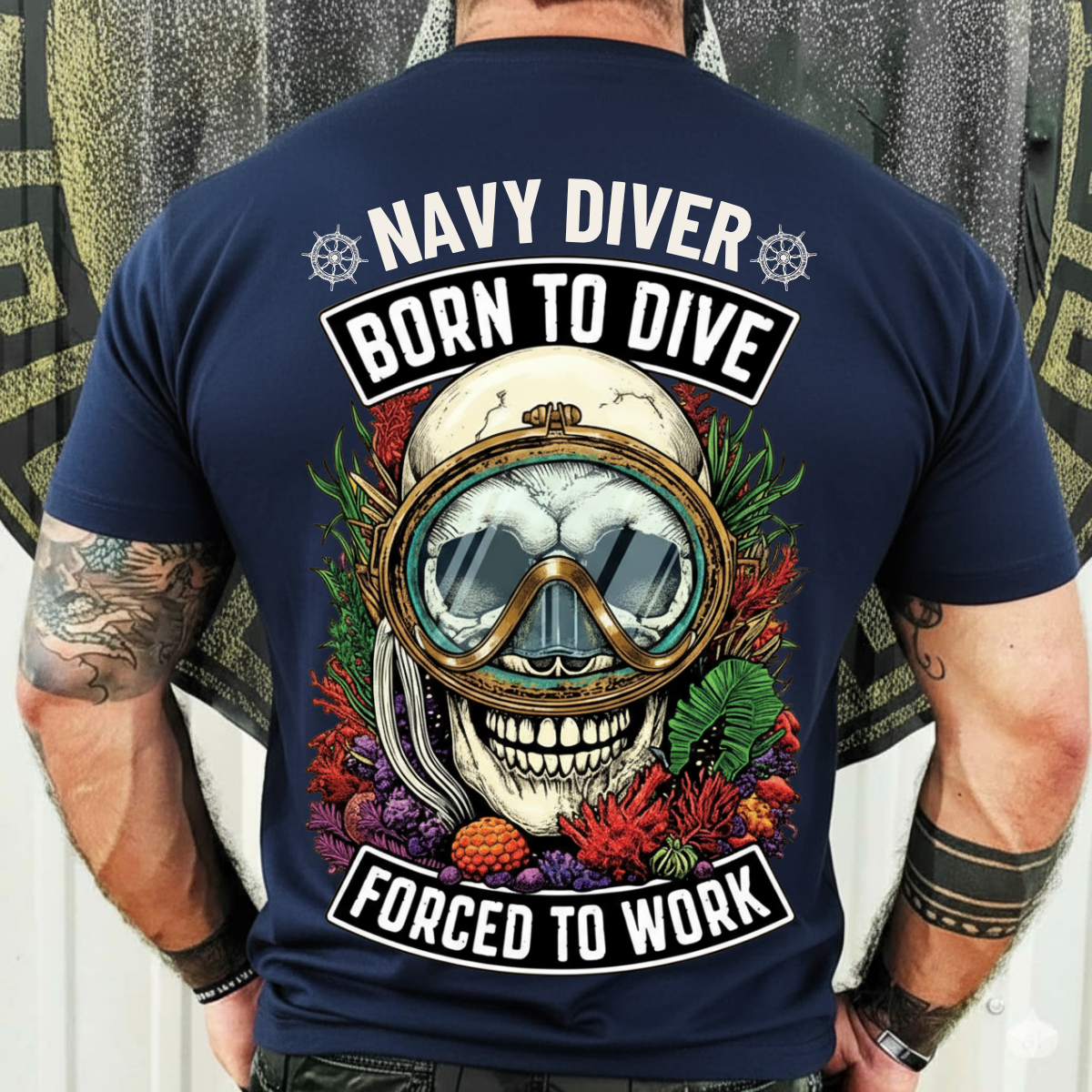 Navy Diver Veteran Shirt – Born To Dive Forced To Work – Military Veteran Gift Tee