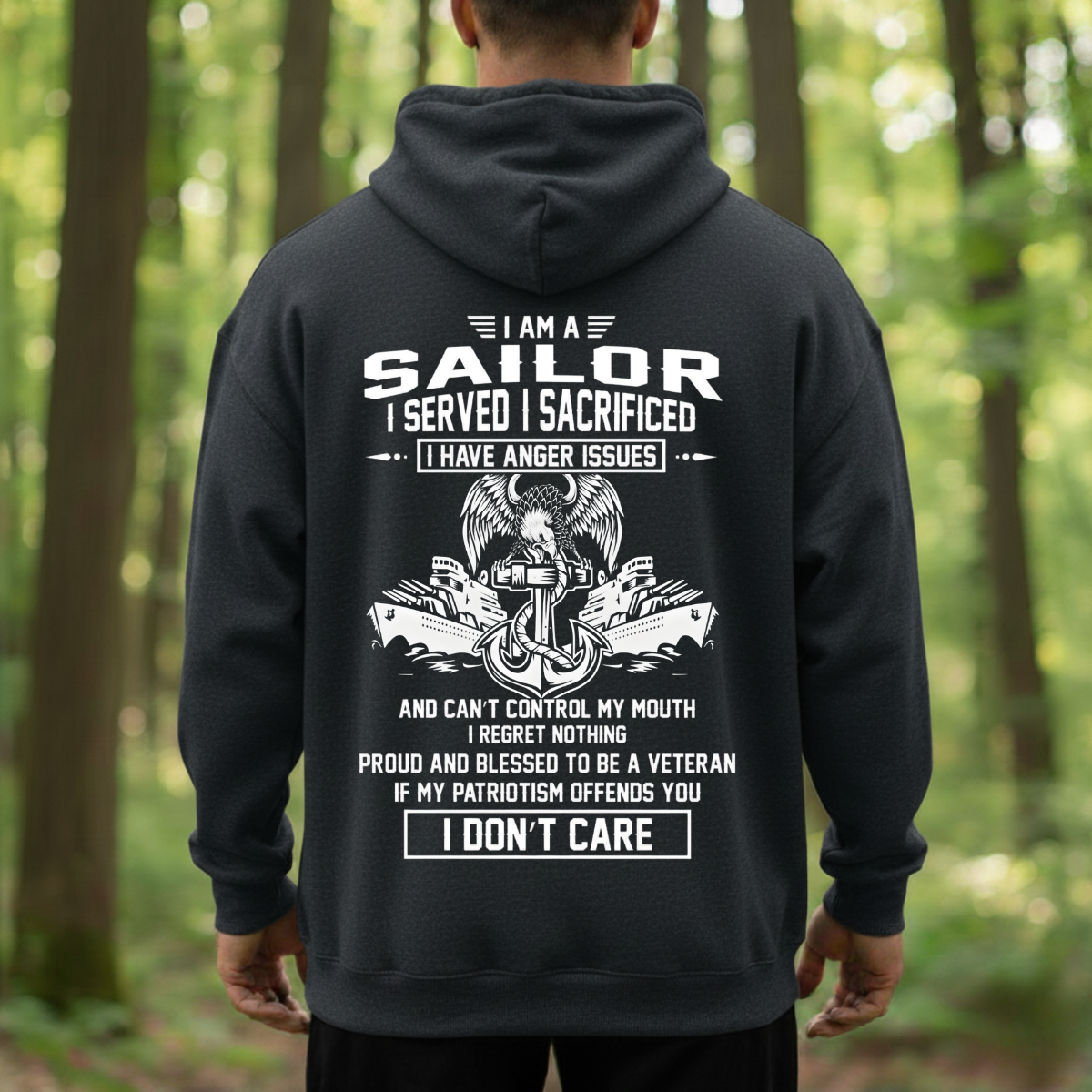 US Sailor Veteran T-Shirt, Sweatshirt, Hoodie – Serve and Sacrifice Attitude Design – American Navy Pride Apparel Gift