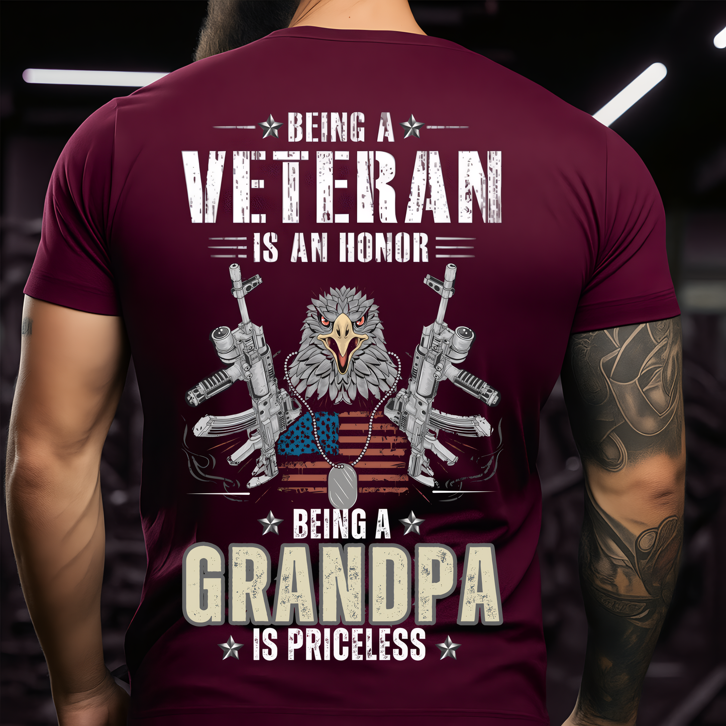 Grandpa Veteran Shirt - Being a Veteran Is an Honor T-Shirt - Military Family Tee