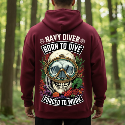 Navy Diver Veteran Shirt – Born To Dive Forced To Work – Military Veteran Gift Tee