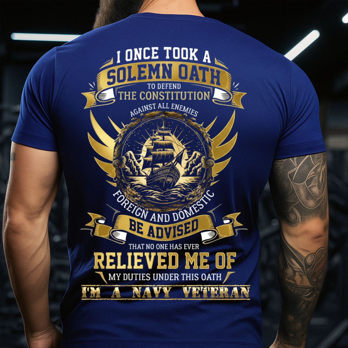 U.S Navy Veteran T-Shirt – Solemn Oath Design – American Military Pride