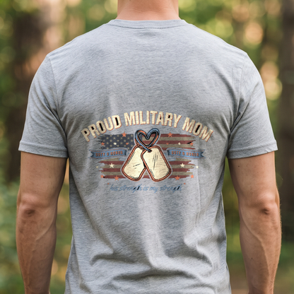 "Proud Military Mom" T-Shirt – Military Family Pride Gift for Wife Mom Husband