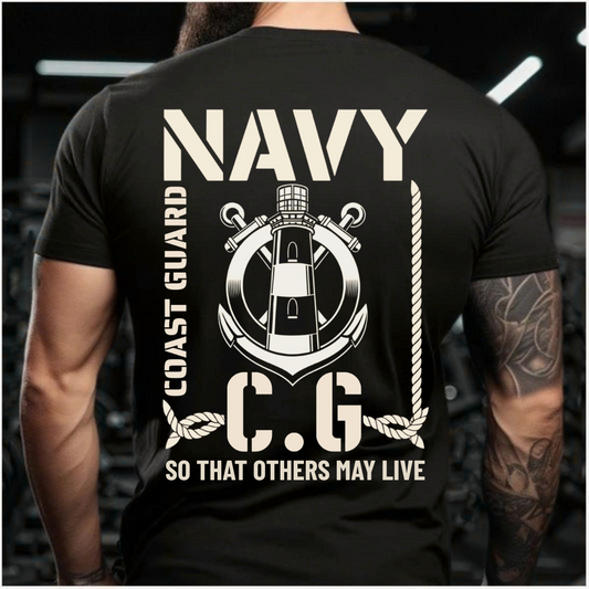 Coast Guard Veteran T-Shirt – Proud Navy Service – So Others May Live Design
