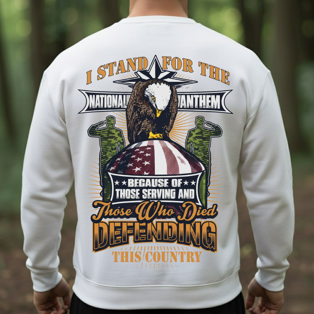American Veteran Shirt – I Stand for the National Anthem – Patriotic Military Veteran Shirt for Men
