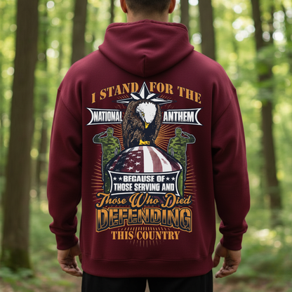 American Veteran Shirt – I Stand for the National Anthem – Patriotic Military Veteran Shirt for Men