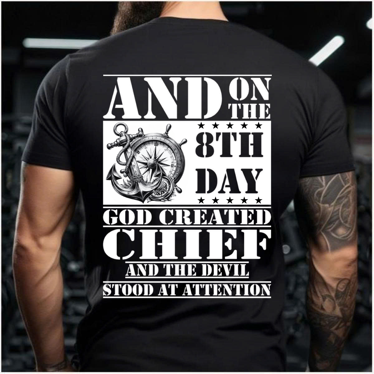 Military Navy Chief Shirt – God Created Chief And The Devil Stood At Attention Tee