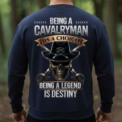 Being a Cavalryman Is a Choice Being a Legend Is Destiny Shirt – 1st Cavalry Division Veteran Skull Hat Military Tee for Proud U.S. Army Soldiers