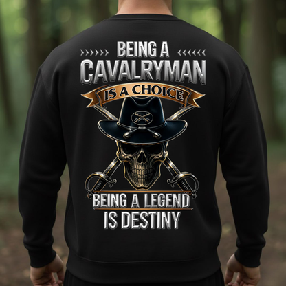 Being a Cavalryman Is a Choice Being a Legend Is Destiny Shirt – 1st Cavalry Division Veteran Skull Hat Military Tee for Proud U.S. Army Soldiers