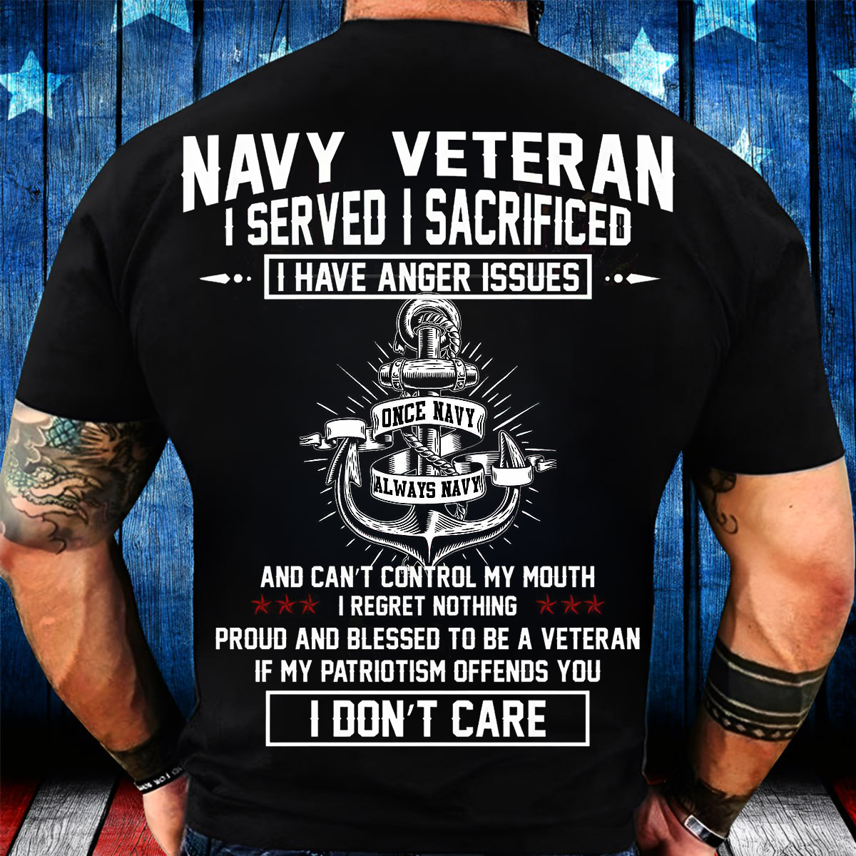 I Served I Sacrificed – Navy Veteran Graphic Tee for Men-I Served I Sacrificed – Navy Veteran Graphic Tee for Men