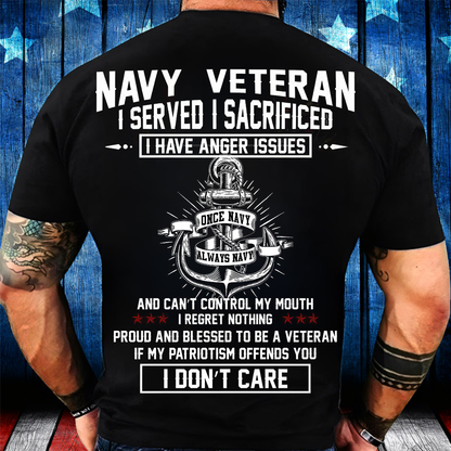 I Served I Sacrificed – Navy Veteran Graphic Tee for Men-I Served I Sacrificed – Navy Veteran Graphic Tee for Men