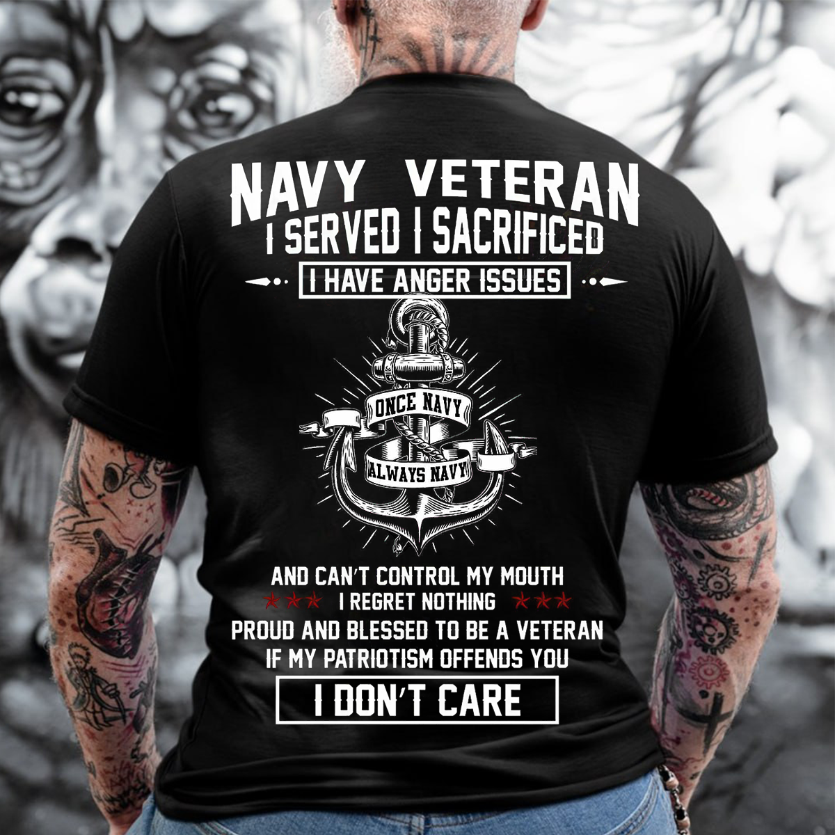 I Served I Sacrificed – Navy Veteran Graphic Tee for Men-I Served I Sacrificed – Navy Veteran Graphic Tee for Men