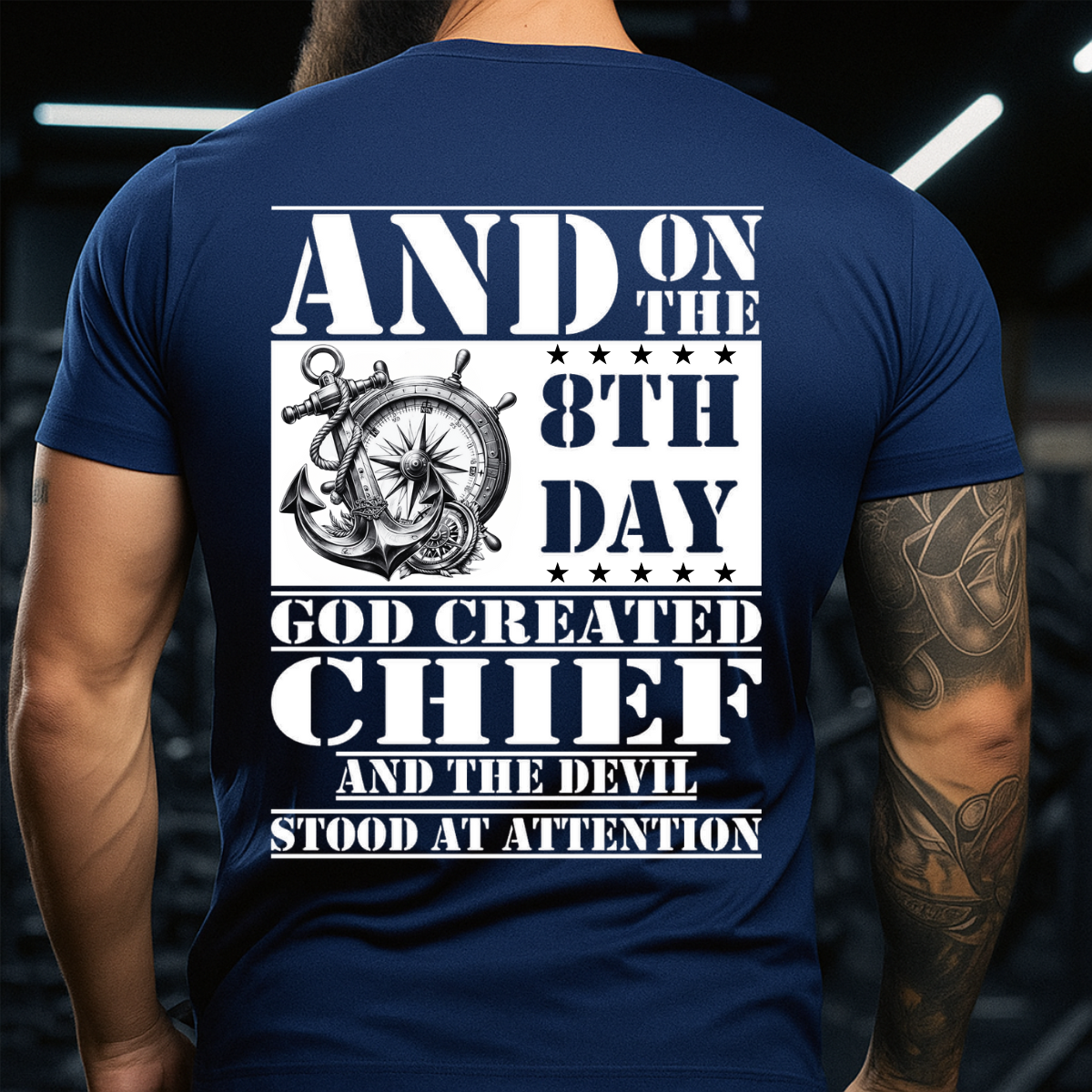 Military Navy Chief Shirt – God Created Chief And The Devil Stood At Attention Tee