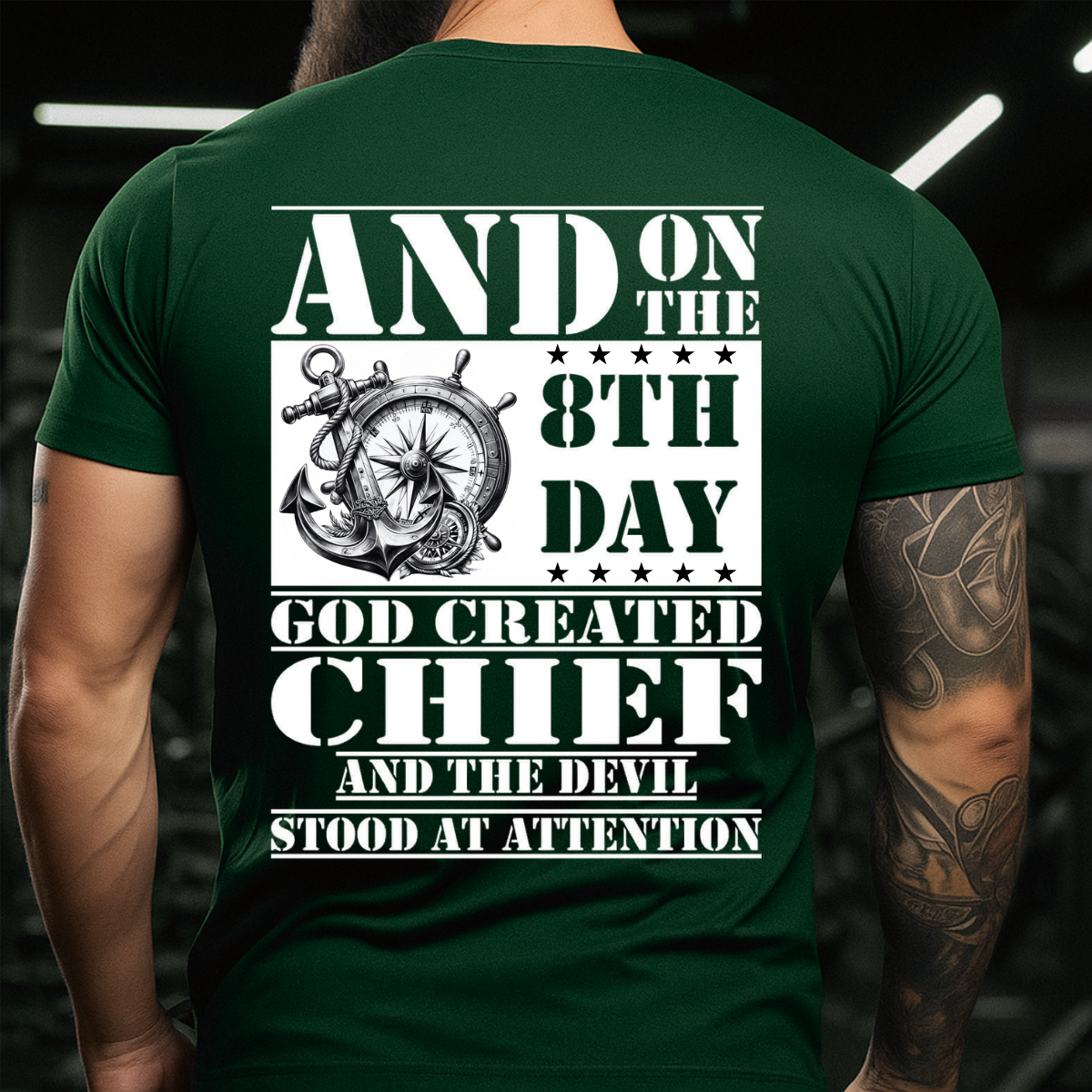 Military Navy Chief Shirt – God Created Chief And The Devil Stood At Attention Tee
