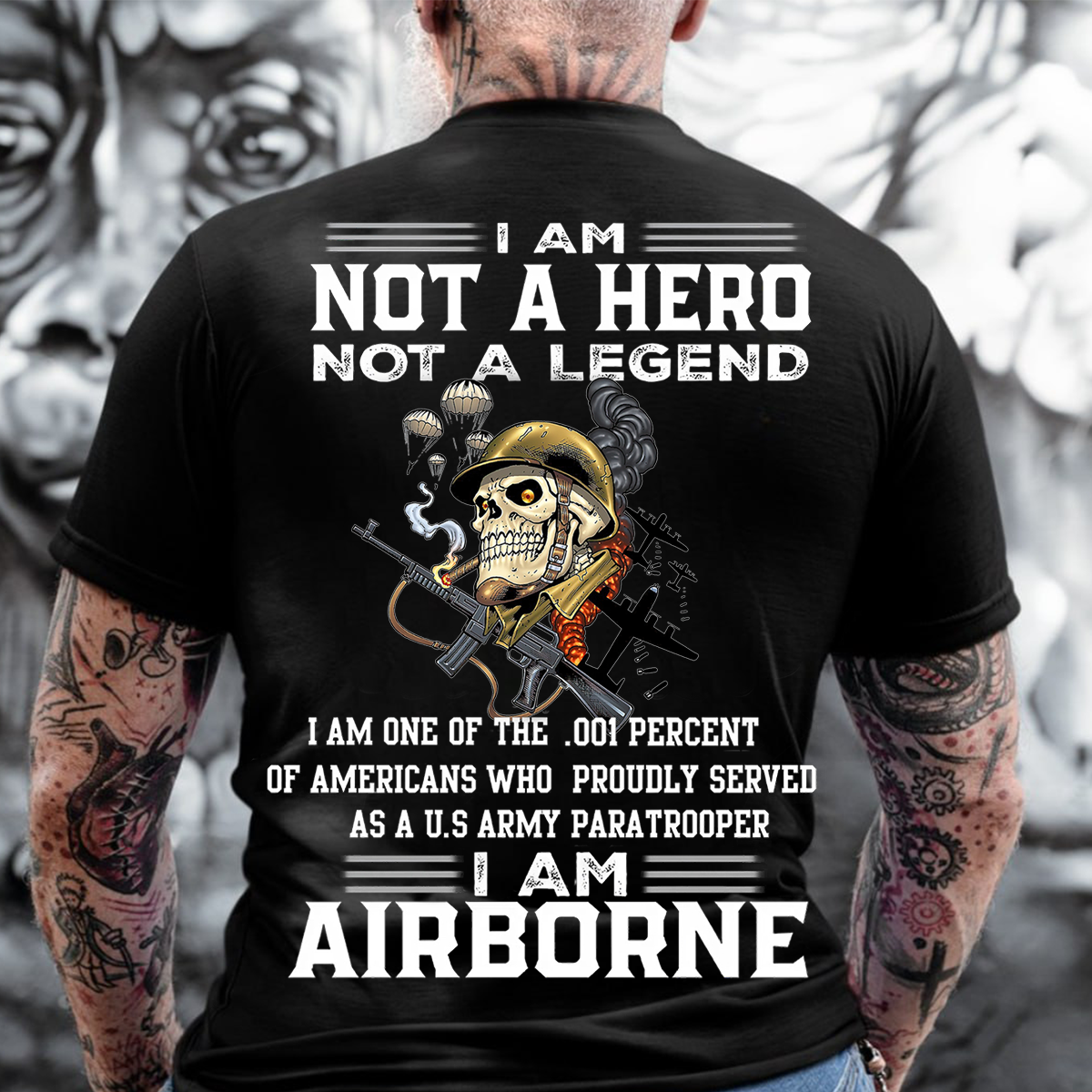 US Army Airborne Paratrooper Shirt – Not a Hero Not a Legend Military Veteran Tee