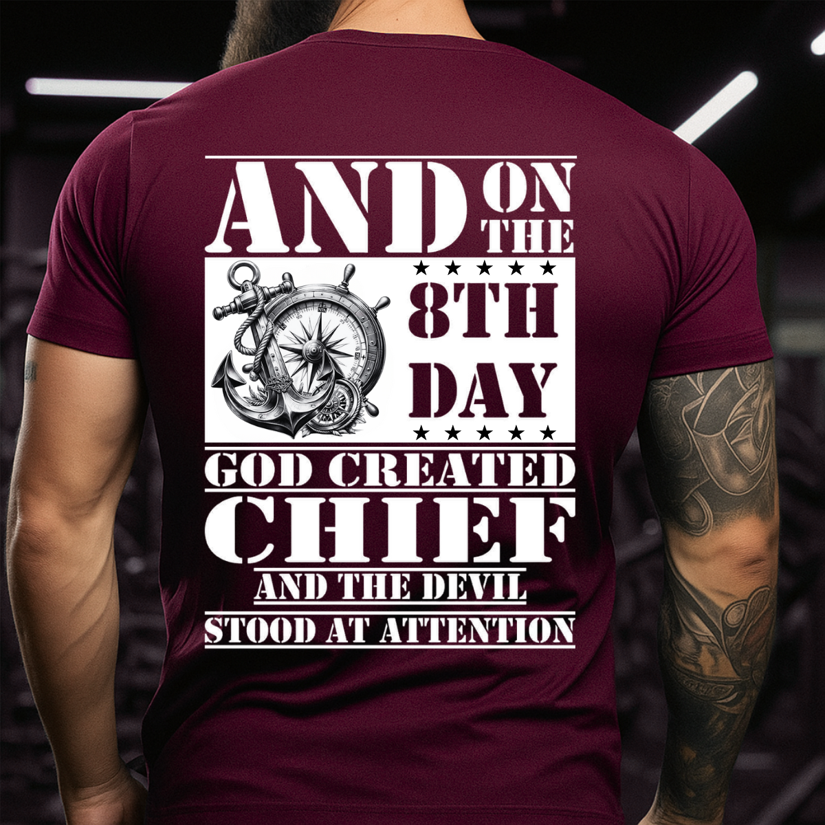 Military Navy Chief Shirt – God Created Chief And The Devil Stood At Attention Tee