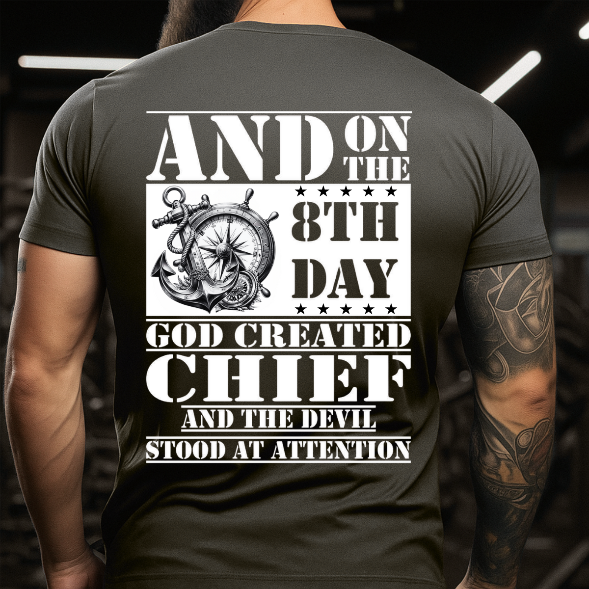 Military Navy Chief Shirt – God Created Chief And The Devil Stood At Attention Tee