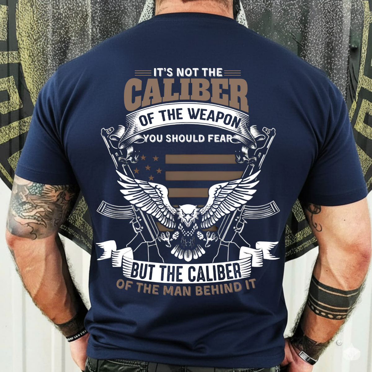 Proud Veteran Shirt – Fear the Man Behind the Weapon – American Eagle Veteran Design