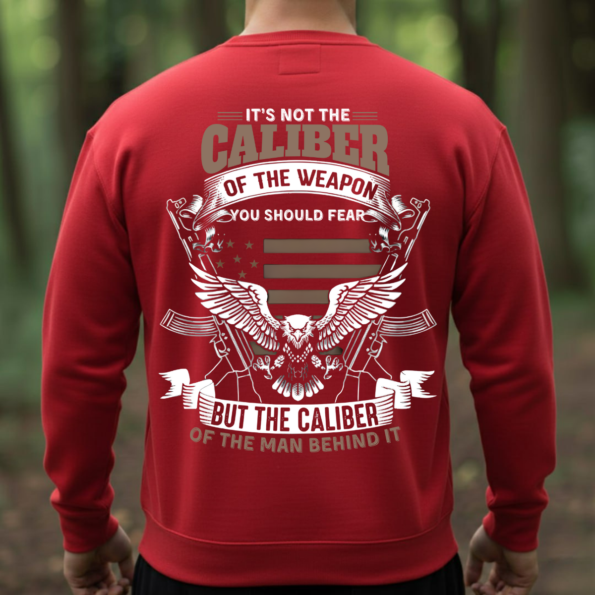 Proud Veteran Shirt – Fear the Man Behind the Weapon – American Eagle Veteran Design