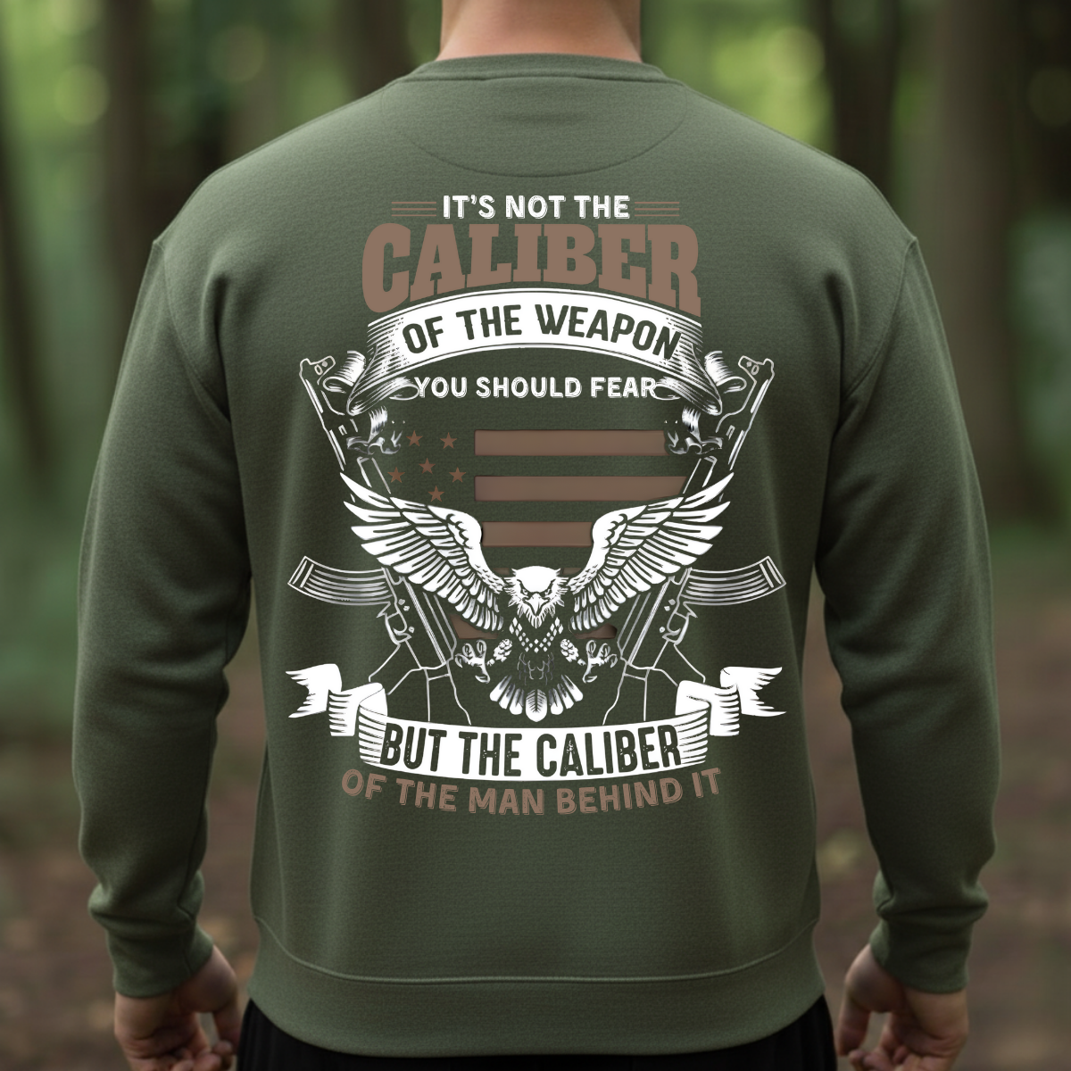 Proud Veteran Shirt – Fear the Man Behind the Weapon – American Eagle Veteran Design