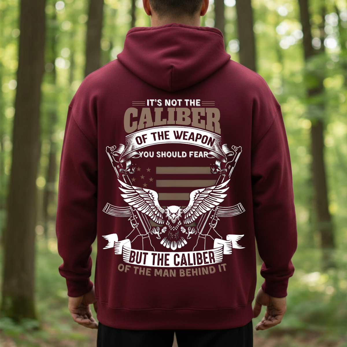 Proud Veteran Shirt – Fear the Man Behind the Weapon – American Eagle Veteran Design