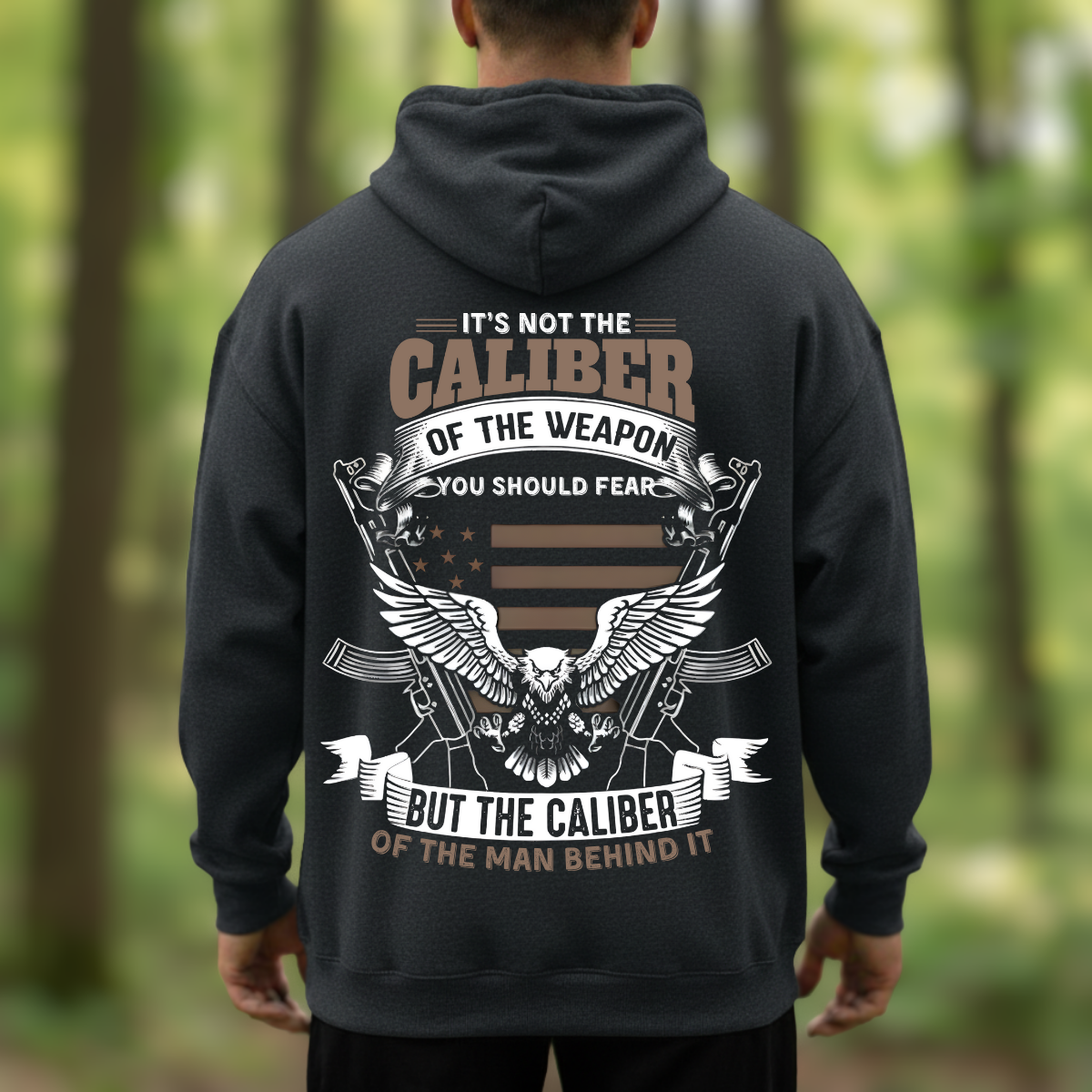 Proud Veteran Shirt – Fear the Man Behind the Weapon – American Eagle Veteran Design