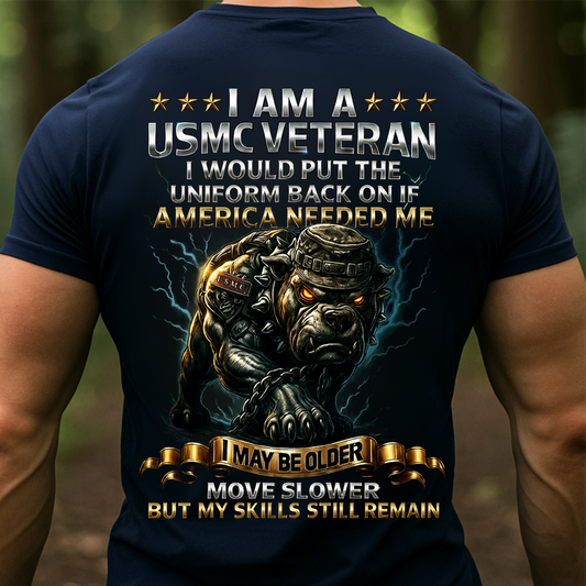I Am a USMC Veteran Shirt – Proud Marine Corps Veteran Gift for Men, Patriotic Military T-Shirt