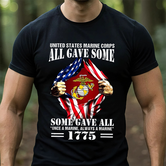 US Marine Corps Tribute T-Shirt – All Gave Some, Some Gave All – 1775 Patriotic Military T-Shirt