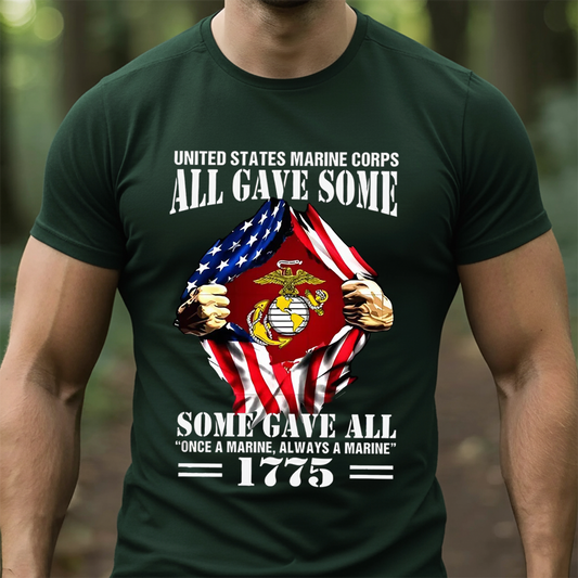 US Marine Corps Tribute T-Shirt – All Gave Some, Some Gave All – 1775 Patriotic Military T-Shirt