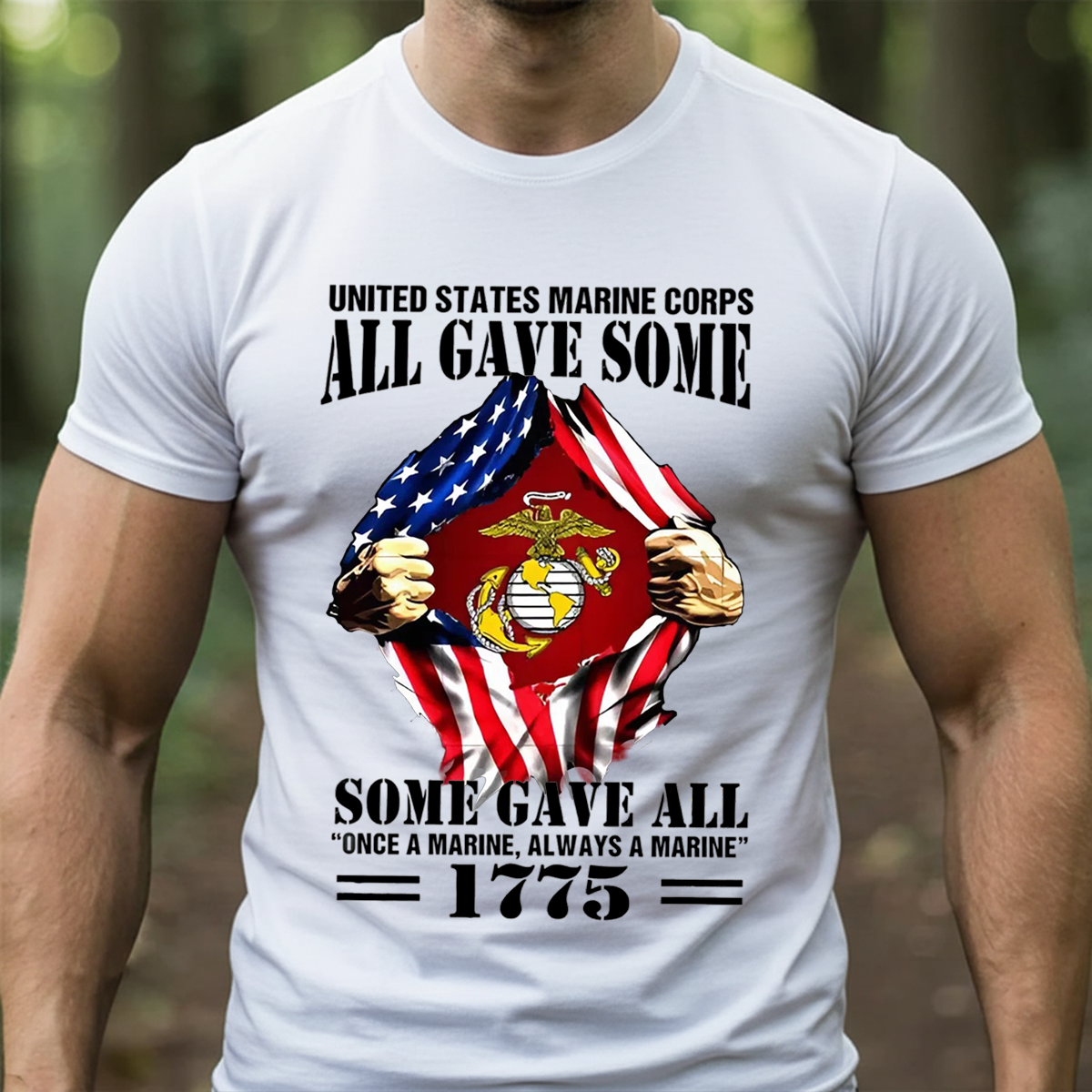 US Marine Corps Tribute T-Shirt – All Gave Some, Some Gave All – 1775 Patriotic Military T-Shirt