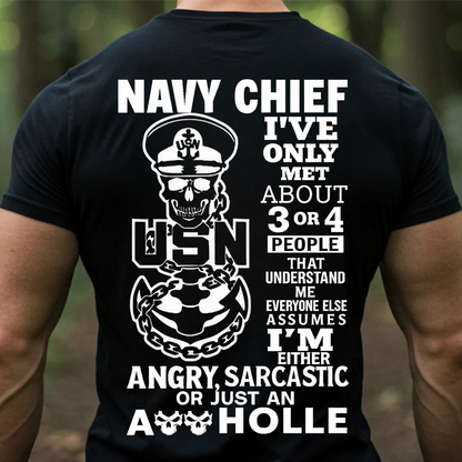 Navy Chief USN T-Shirt – Skull Anchor Funny Quote Military Veteran T-Shirt