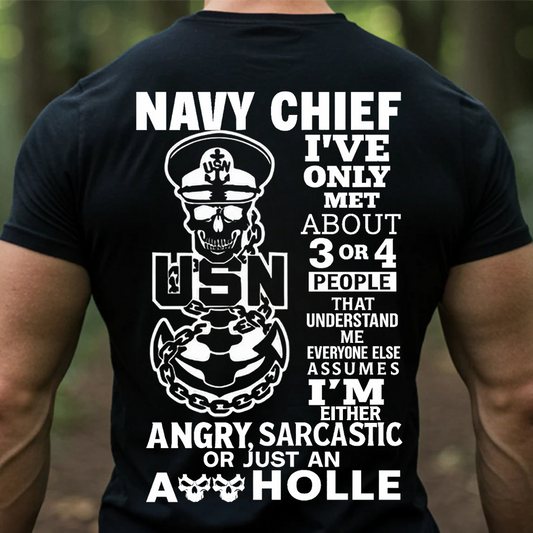 Navy Chief USN T-Shirt – Skull Anchor Funny Quote Military Veteran T-Shirt