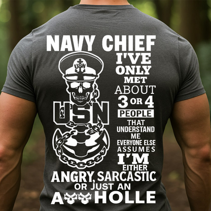Navy Chief USN T-Shirt – Skull Anchor Funny Quote Military Veteran T-Shirt