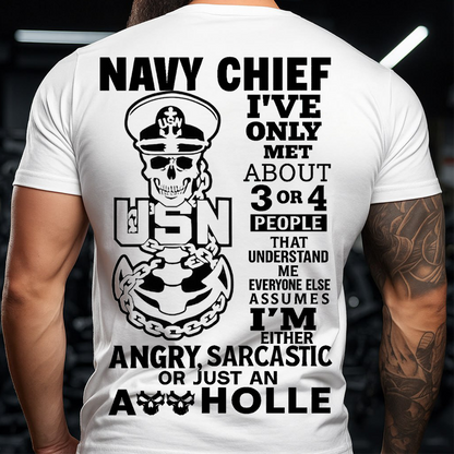 Navy Chief USN T-Shirt – Skull Anchor Funny Quote Military Veteran T-Shirt
