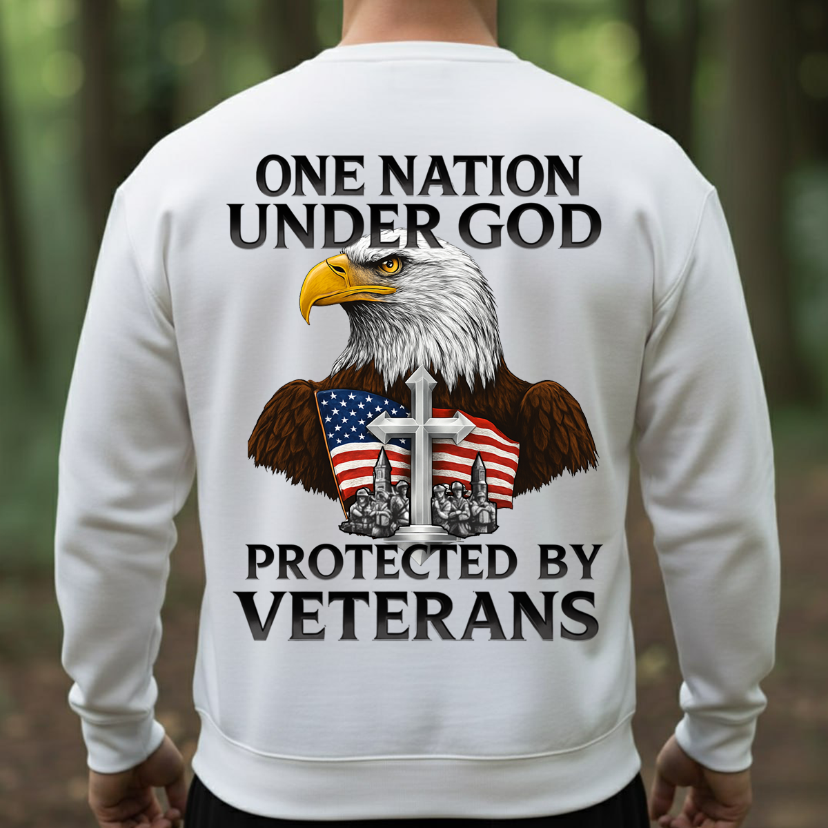One Nation Under God Protected by Veterans Shirt-Faith Freedom and Veterans Shirt-Christian Patriotic Veteran Shirt