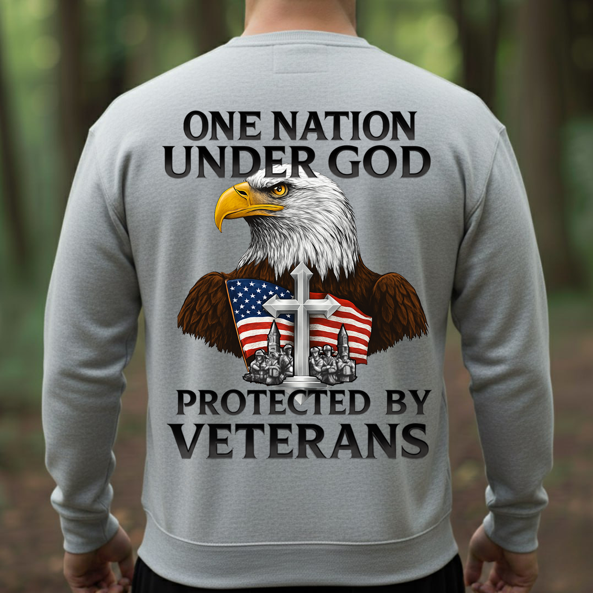 One Nation Under God Protected by Veterans Shirt-Faith Freedom and Veterans Shirt-Christian Patriotic Veteran Shirt