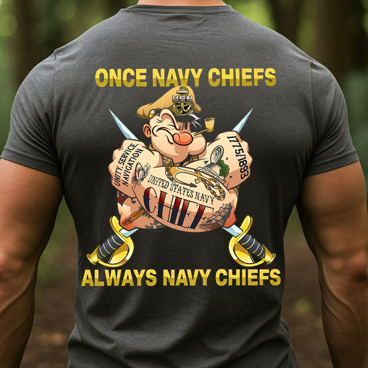 Once Navy Chiefs Always Navy Chiefs T-Shirt – U.S. Navy Chief Pride Military Veteran Shirt