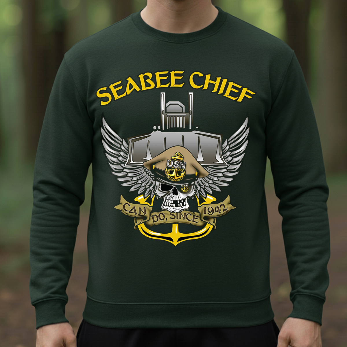 Seabee Chief T-Shirt, Hoodie, Sweatshirt – U.S. Navy Seabees “Can Do Since 1942” Military Veteran Shirt