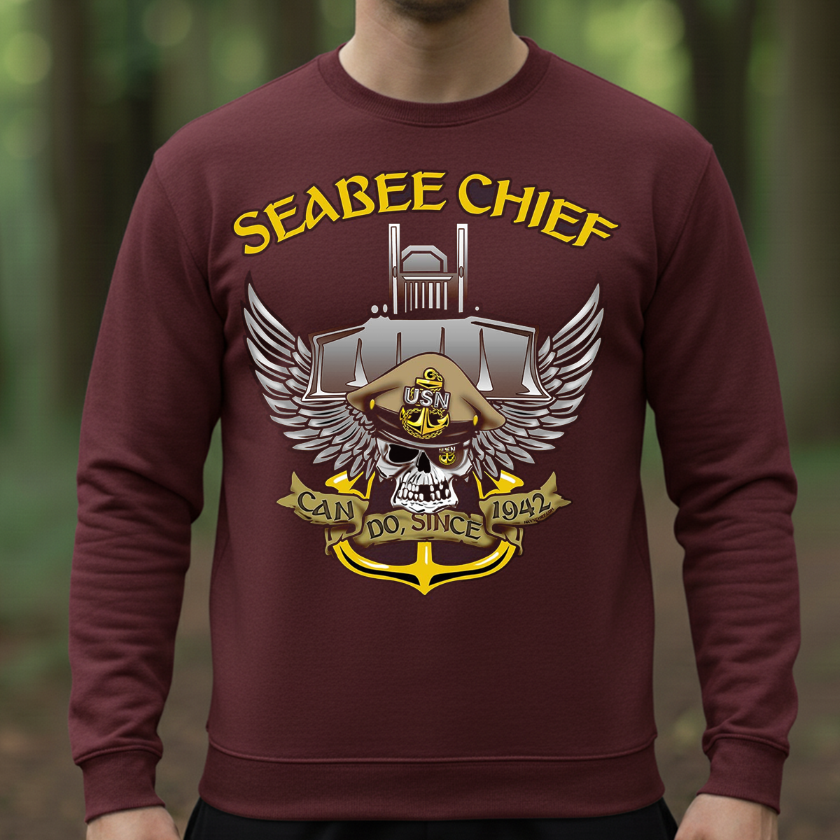 Seabee Chief T-Shirt, Hoodie, Sweatshirt – U.S. Navy Seabees “Can Do Since 1942” Military Veteran Shirt