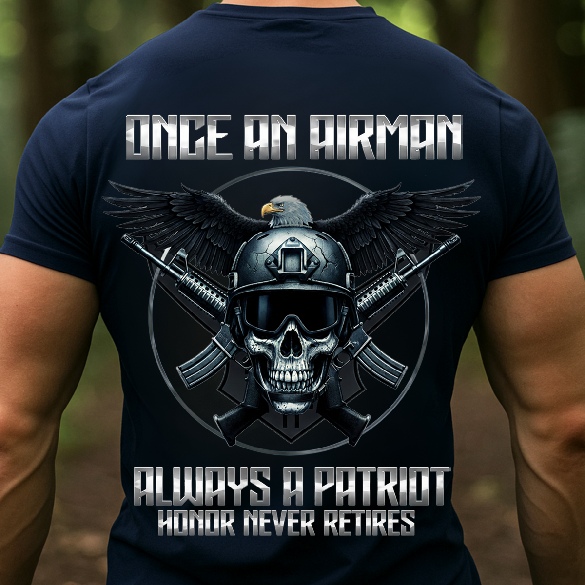 Once an Airman Always a Patriot T-Shirt, Hoodie, Sweatshirt-Airman Pride Shirt – Always a Patriot – Veteran Skull & Eagle Design