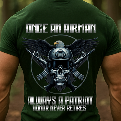 Once an Airman Always a Patriot T-Shirt, Hoodie, Sweatshirt-Airman Pride Shirt – Always a Patriot – Veteran Skull & Eagle Design