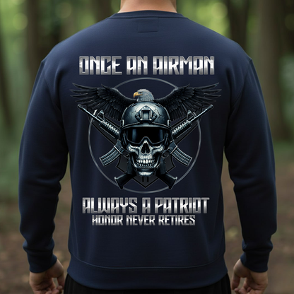 Once an Airman Always a Patriot T-Shirt, Hoodie, Sweatshirt-Airman Pride Shirt – Always a Patriot – Veteran Skull & Eagle Design
